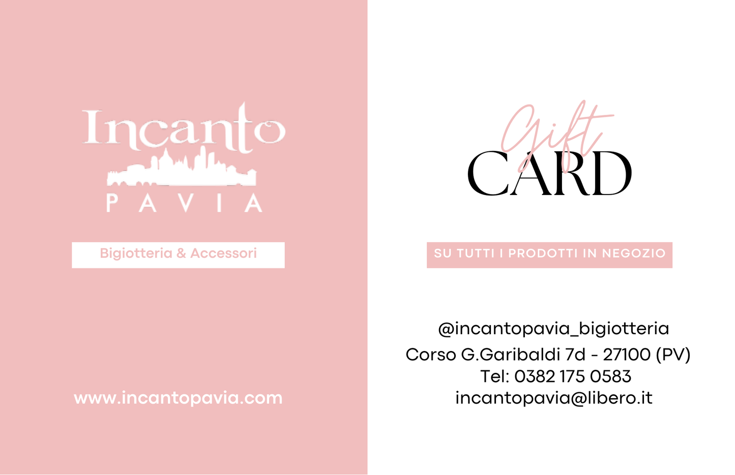 GIFT CARD INCANTO PAVIA