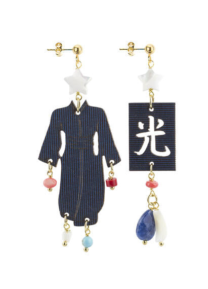 Orecchini Lebole Maison Kimono Special Nero Stellato