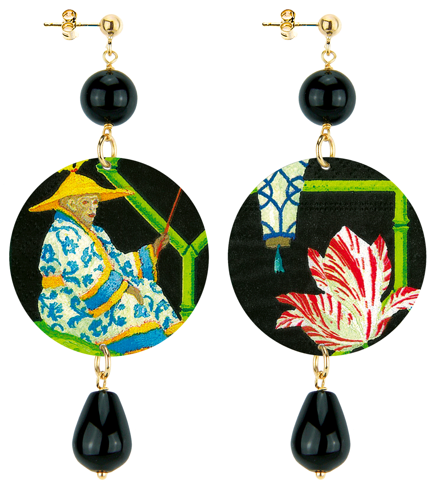 Orecchini Lebole Maison Scimmia Orientale Classico Nero