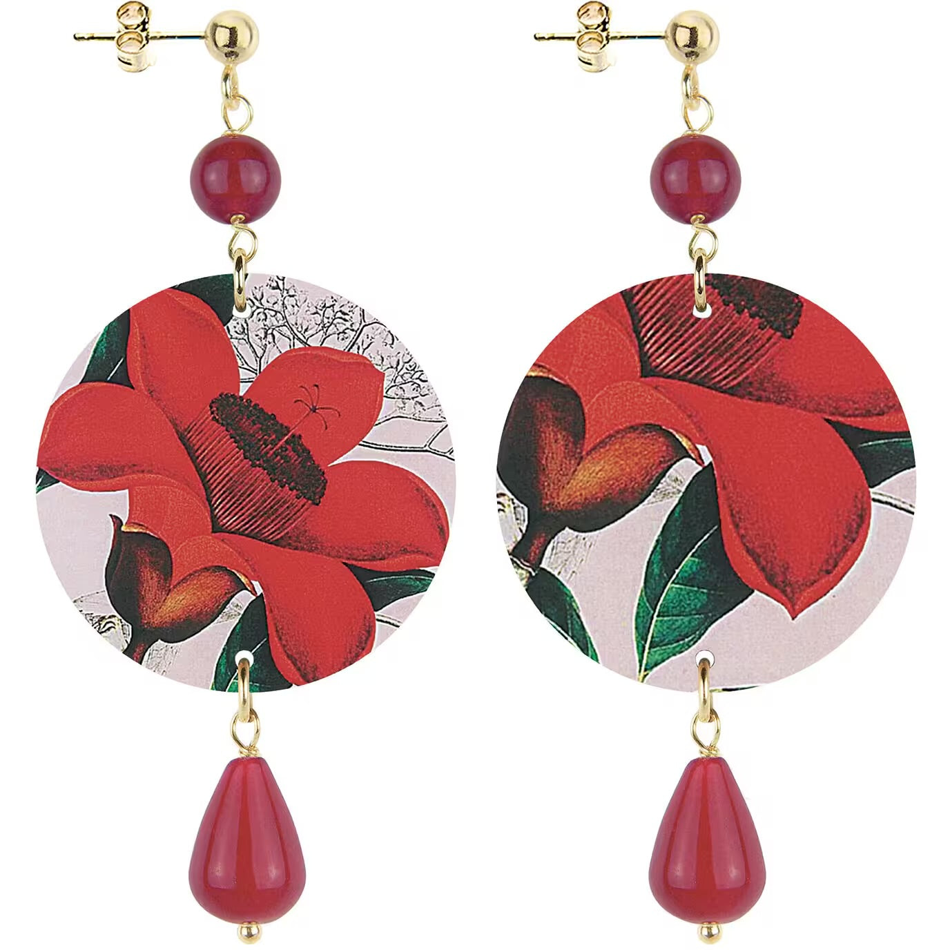 Orecchini Lebole Maison Piccolo Fiore rosso