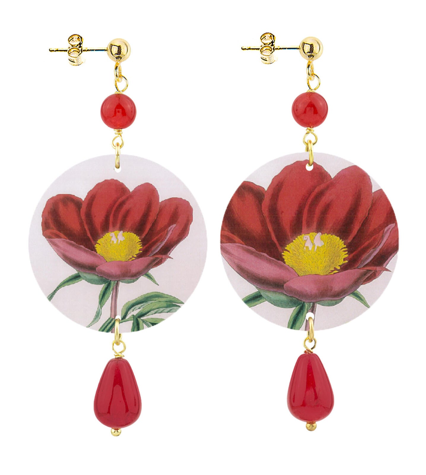 Orecchini Lebole Maison Fiore Rosso Piccolo Rubino