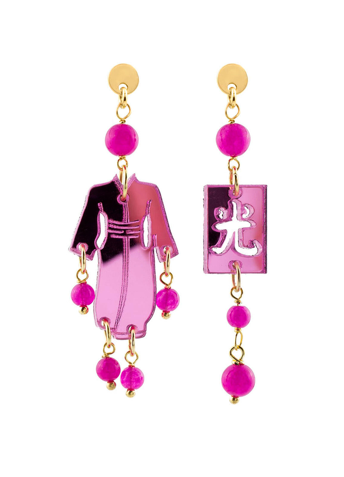 Orecchini Lebole Maison Kimono Plexi Mini Fucsia
