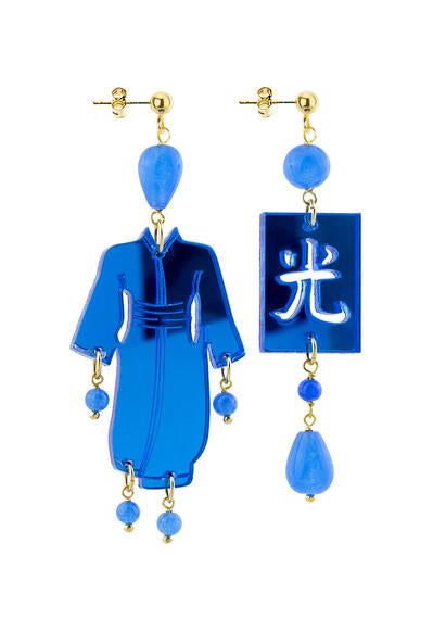 Orecchini Lebole Maison Kimono Plexi Grande Blue