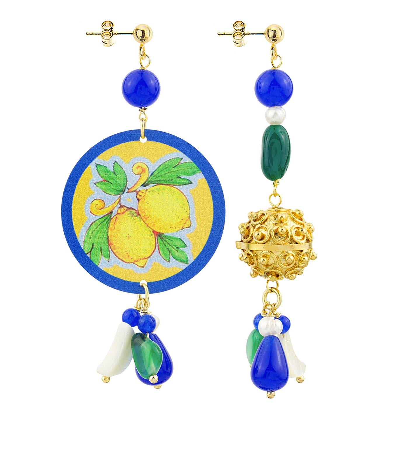 Orecchini Lebole Maison Circle Classico Limoni Blu