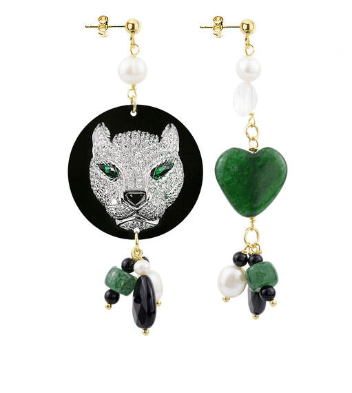 Orecchini Lebole Maison Circle con Lupo