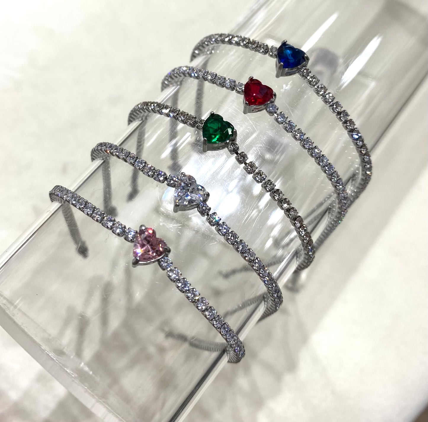Bracciale Cuore colorato con cristalli