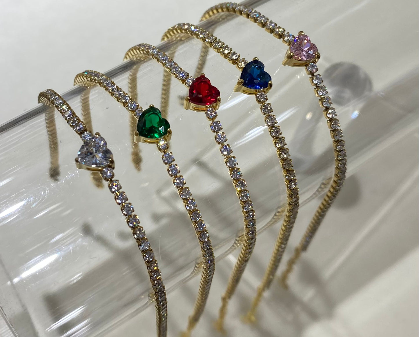 Bracciale Cuore colorato con cristalli
