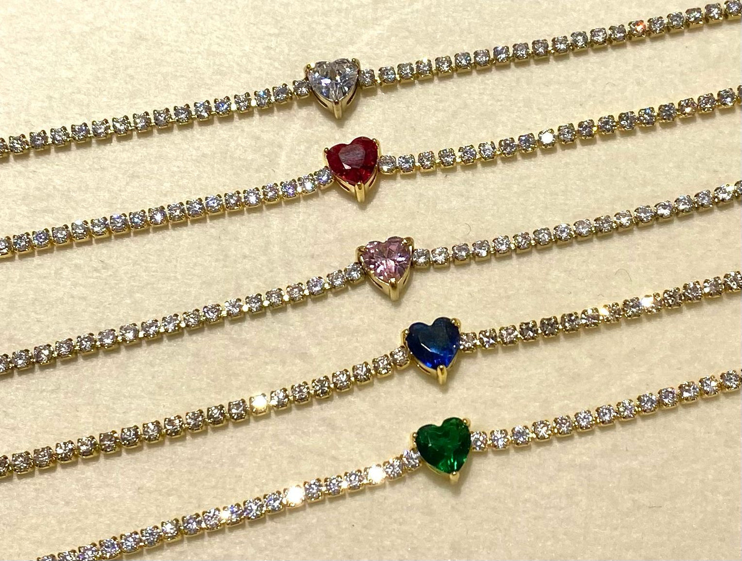 Bracciale Cuore colorato con cristalli