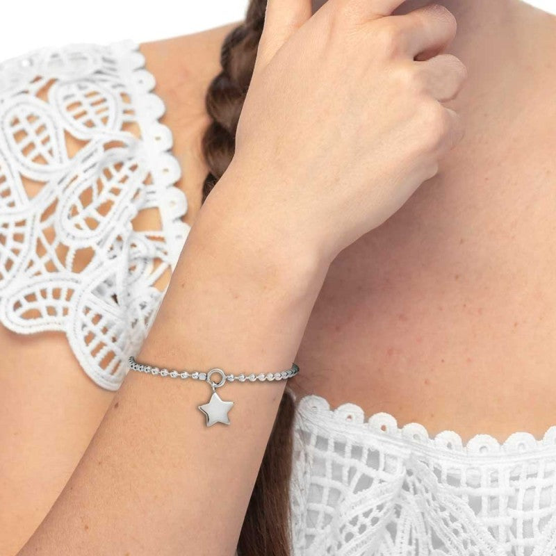 Bracciale Marlù catena a sfere con stella acciaio