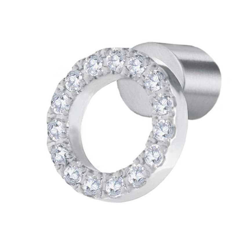 Orecchino Marlù a lobo cerchio 0,8cm con zirconi bianchi