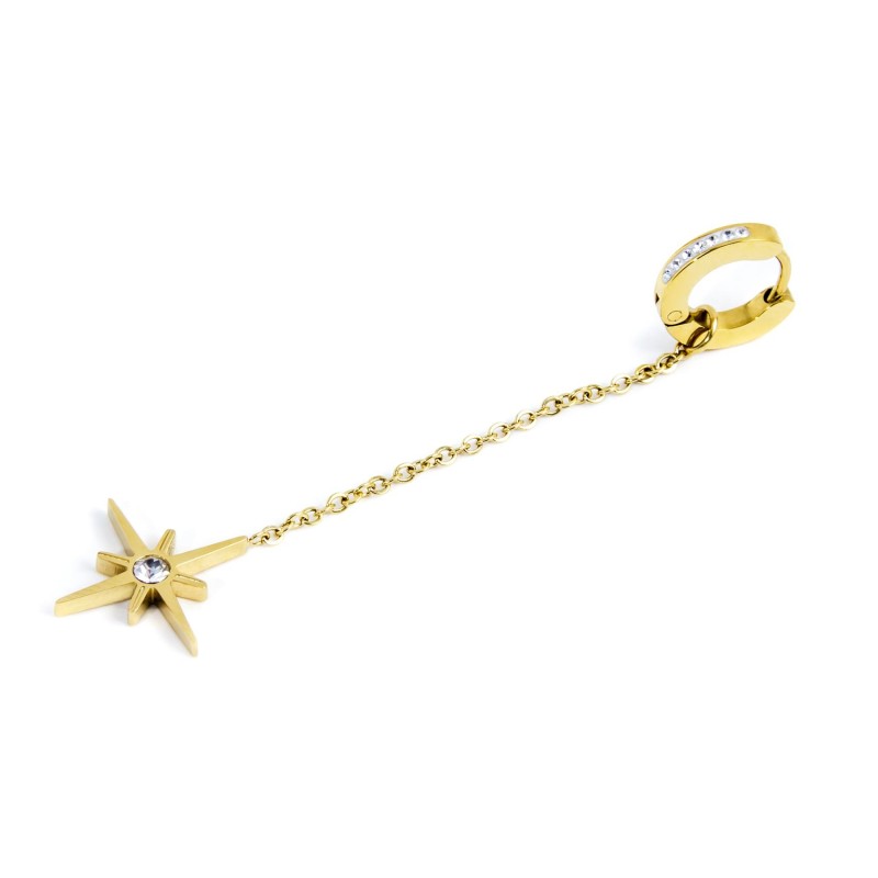 Orecchino Marlù cerchio pendente rosa dei venti oro