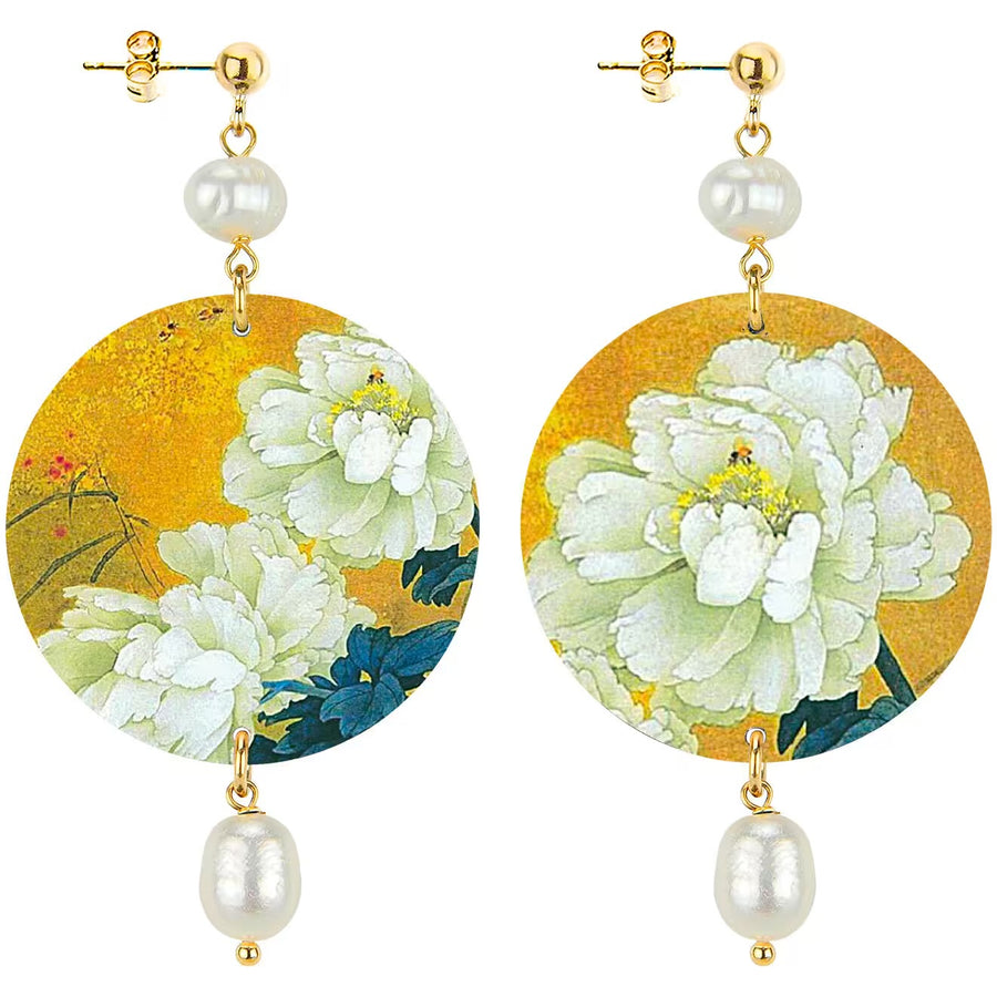 Orecchini Lebole Maison Fiore Bianco Classico Perla