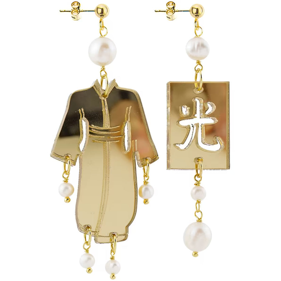 Orecchini Lebole Maison Kimono Plexi Grandi Oro