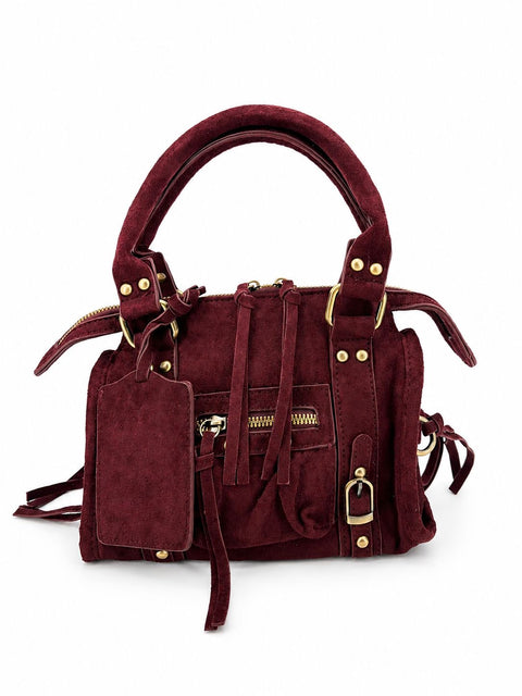 Bordeaux Velin Bag Scamosciata