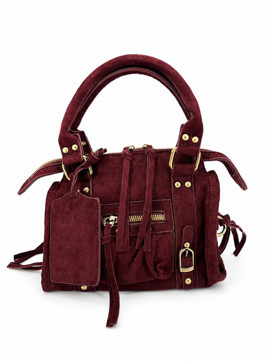 Bordeaux Velin Bag Scamosciata