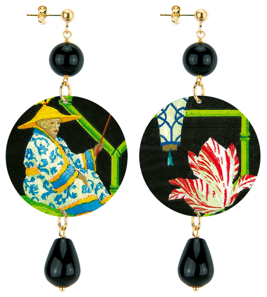 Orecchini Lebole Maison Scimmia Orientale Classico Nero