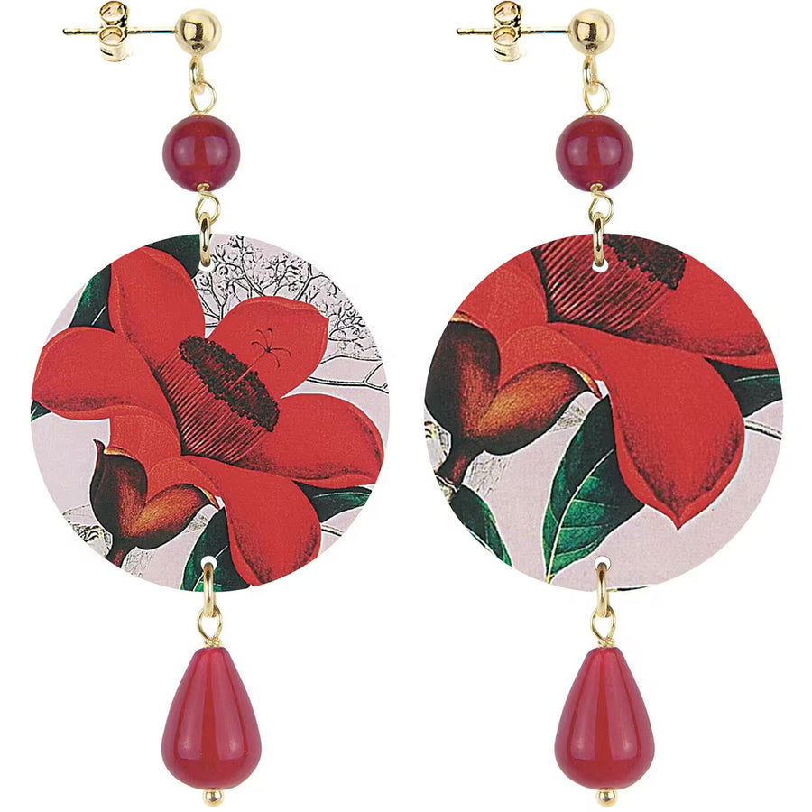 Orecchini Lebole Maison Piccolo Fiore rosso