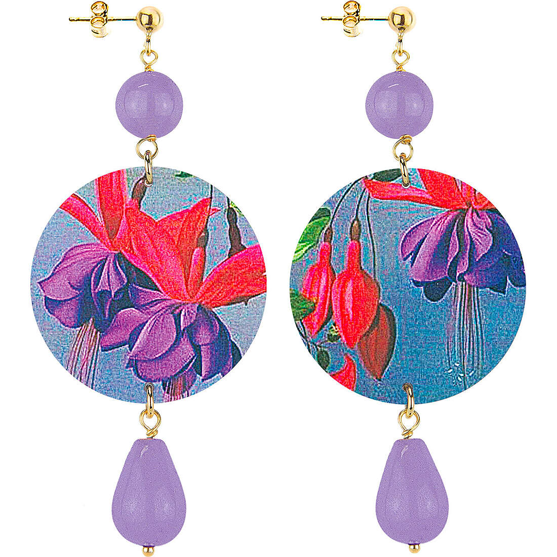 Orecchini Lebole Maison Purple Flowers