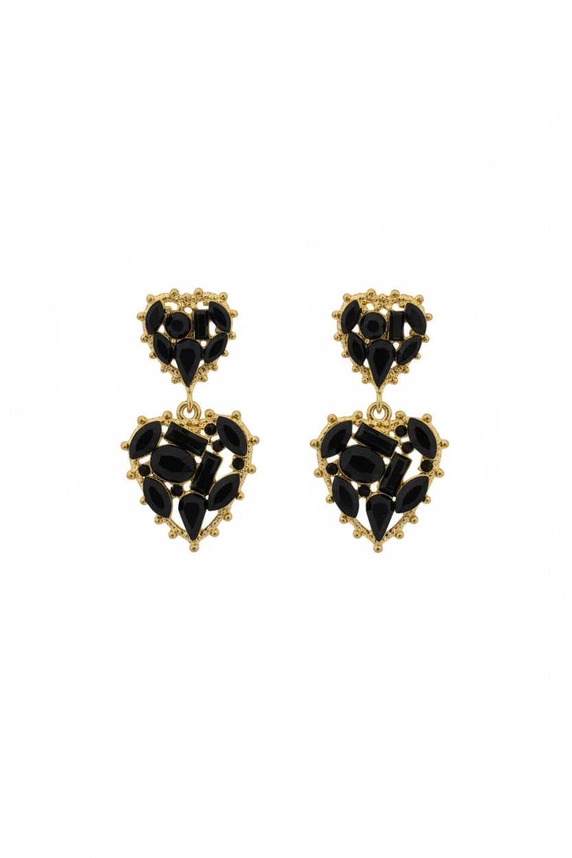 Orecchini Black Heart d’Incanto