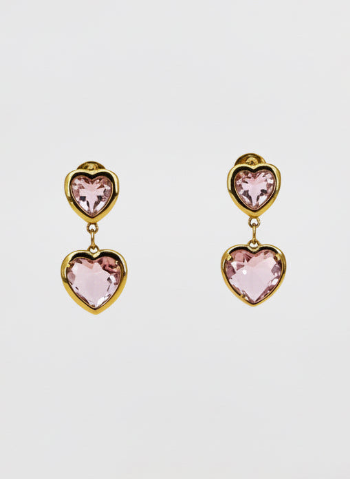 Orecchini Doppio Cuore Colorati