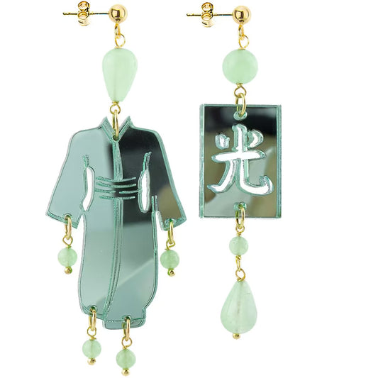 Orecchini Lebole Maison Kimono Verde Grandi