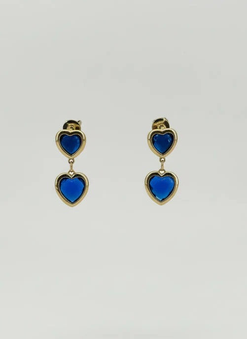 Orecchini Doppio Cuore Colorati