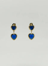 Orecchini Doppio Cuore Colorati - 6