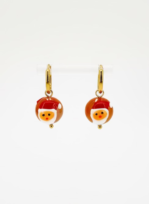 Orecchini sfera di babbo natale