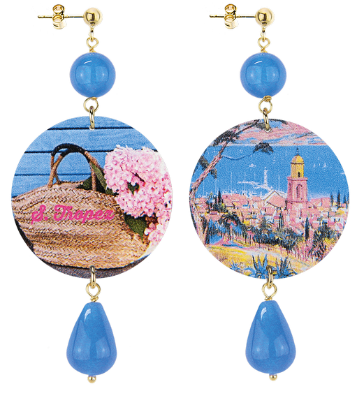 Orecchini Lebole Maison Classic Boat Earrings Shaded Light Blue