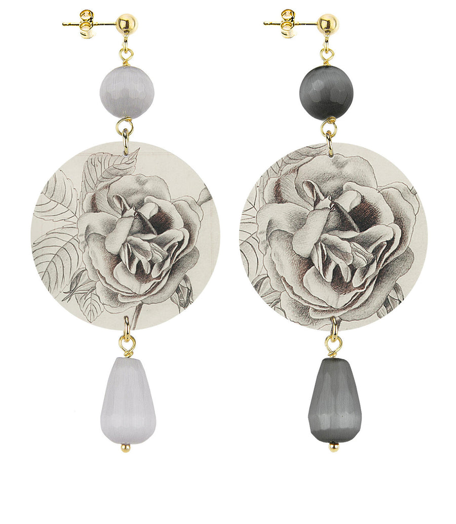 Orecchini Lebole Maison Fiore Grigio Classico Grigio E Grigio Scuro