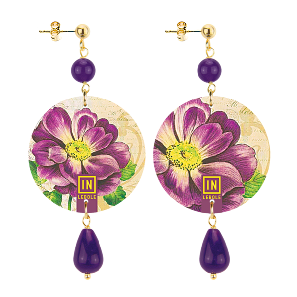 Orecchini Lebole Maison Piccolo fiore Viola