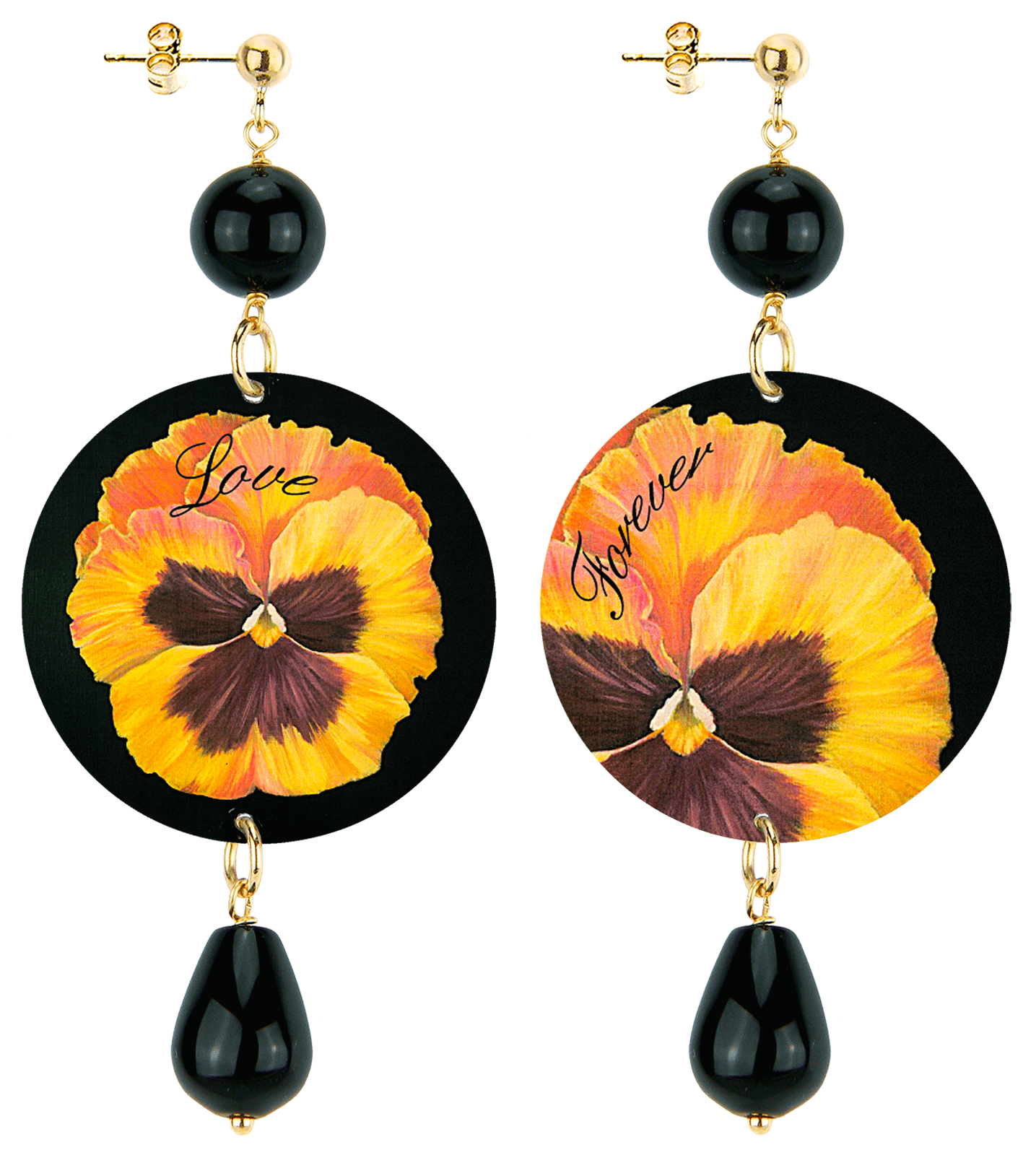 Orecchini Lebole Maison Fiore Love Forever Classico Nero