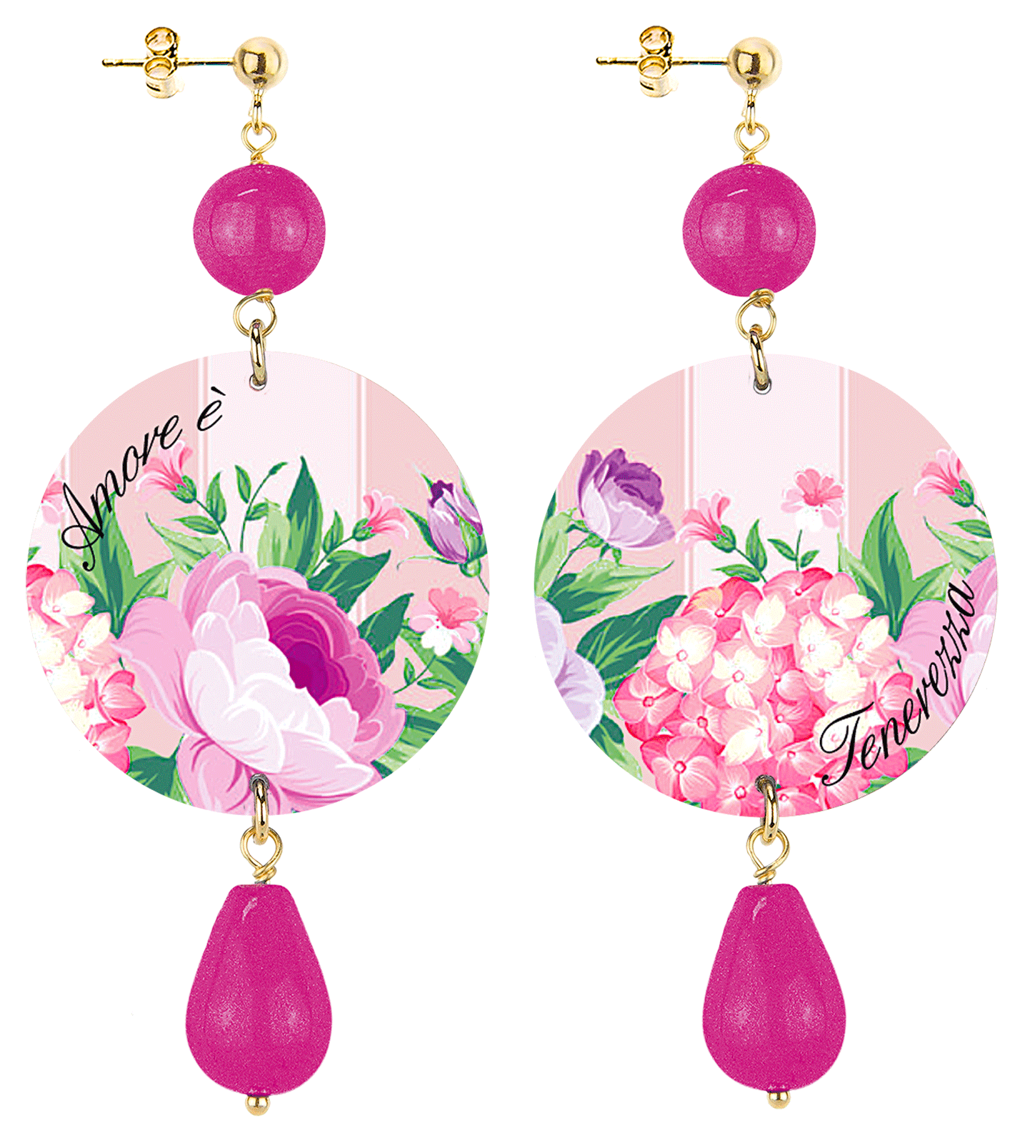 Orecchini Lebole Maison L'amore è Tenerezza Classico Fucsia