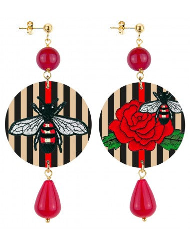 Orecchino Lebole Maison Ape Righe Pietra Rubino