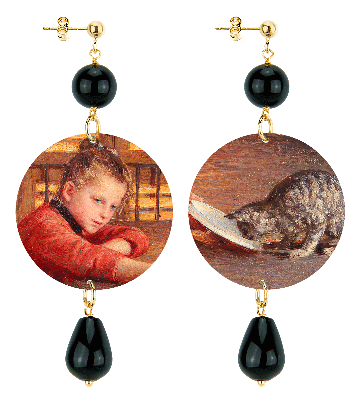 Orecchini Lebole Maison bimbo con gatto