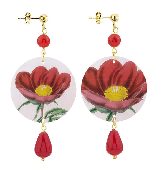 Orecchini Lebole Maison Fiore Rosso Piccolo Rubino