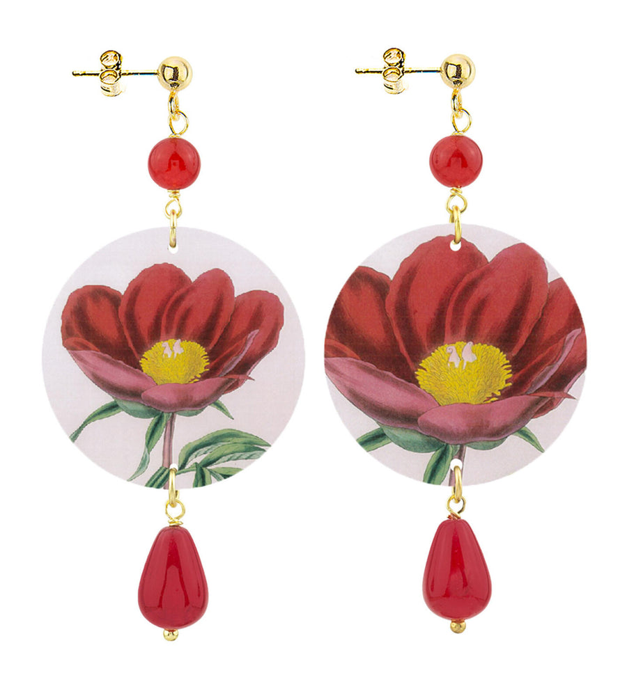 Orecchini Lebole Maison Fiore Rosso Piccolo Rubino