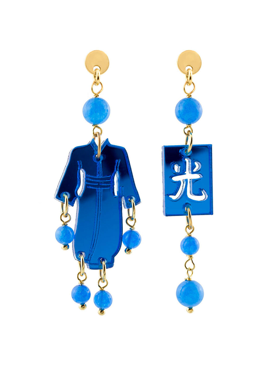Orecchini Lebole Maison Kimono Plexi Mini Azzurro