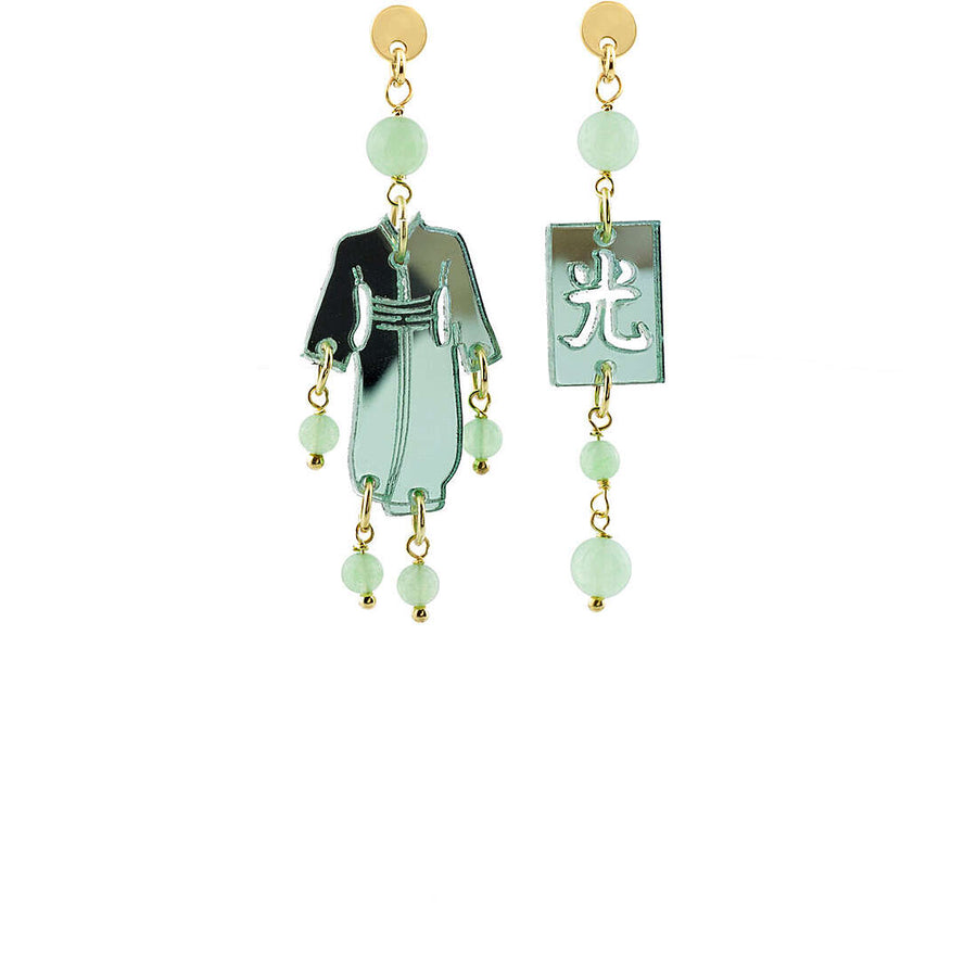 Orecchini Lebole Maison Kimono verde