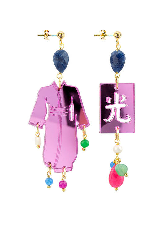 Orecchini Kimono Special Piccolo Plexi Fucsia
