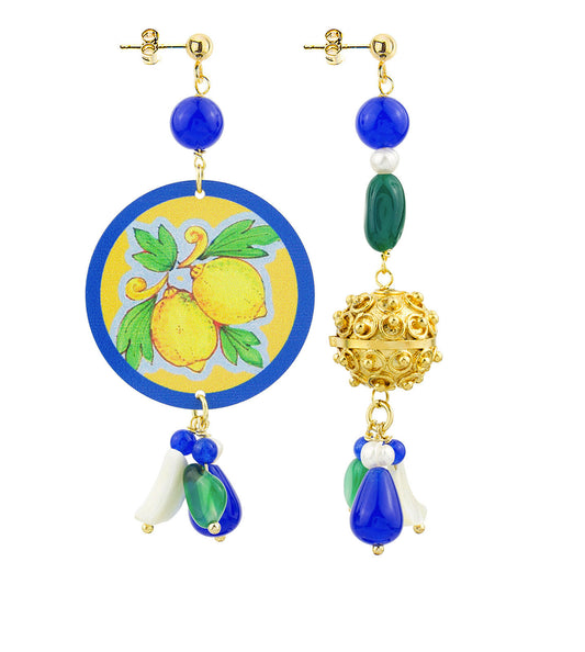Orecchini Lebole Maison Circle Classico Limoni Blu
