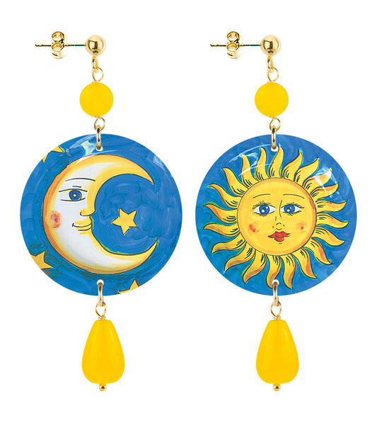 Orecchini Lebole Luna E Sole Piccolo Giallo