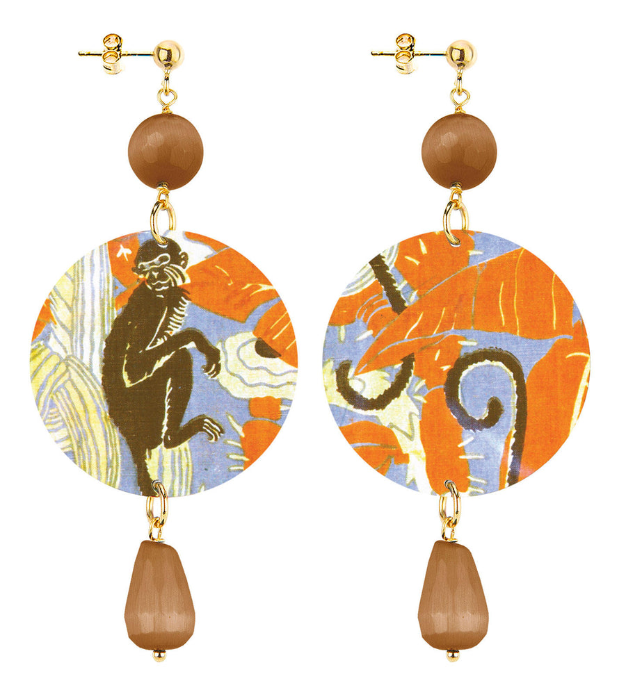 Classic Lebole Brown Monkey Earrings