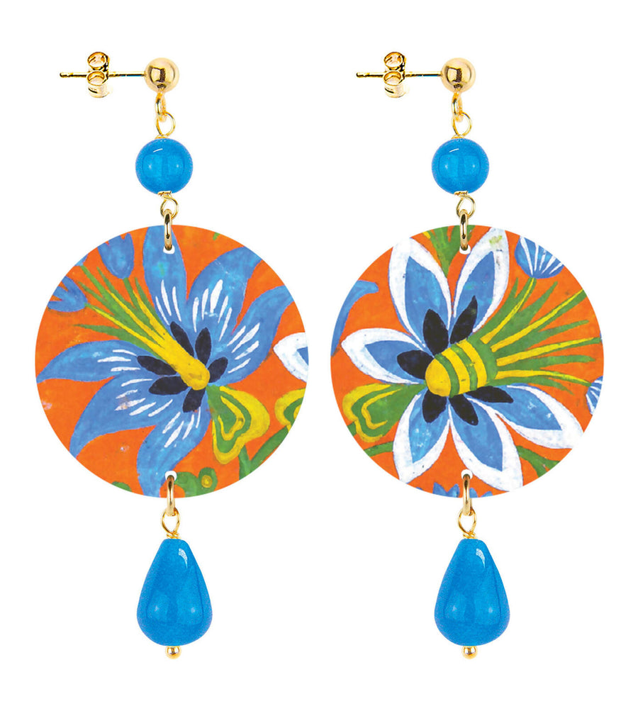Orecchini Lebole Fiori Piccolo Azzurro