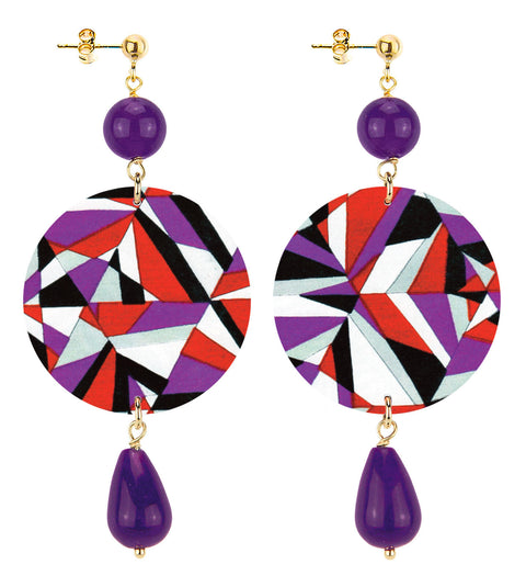 Classic Lebole Purple Geometric Earrings