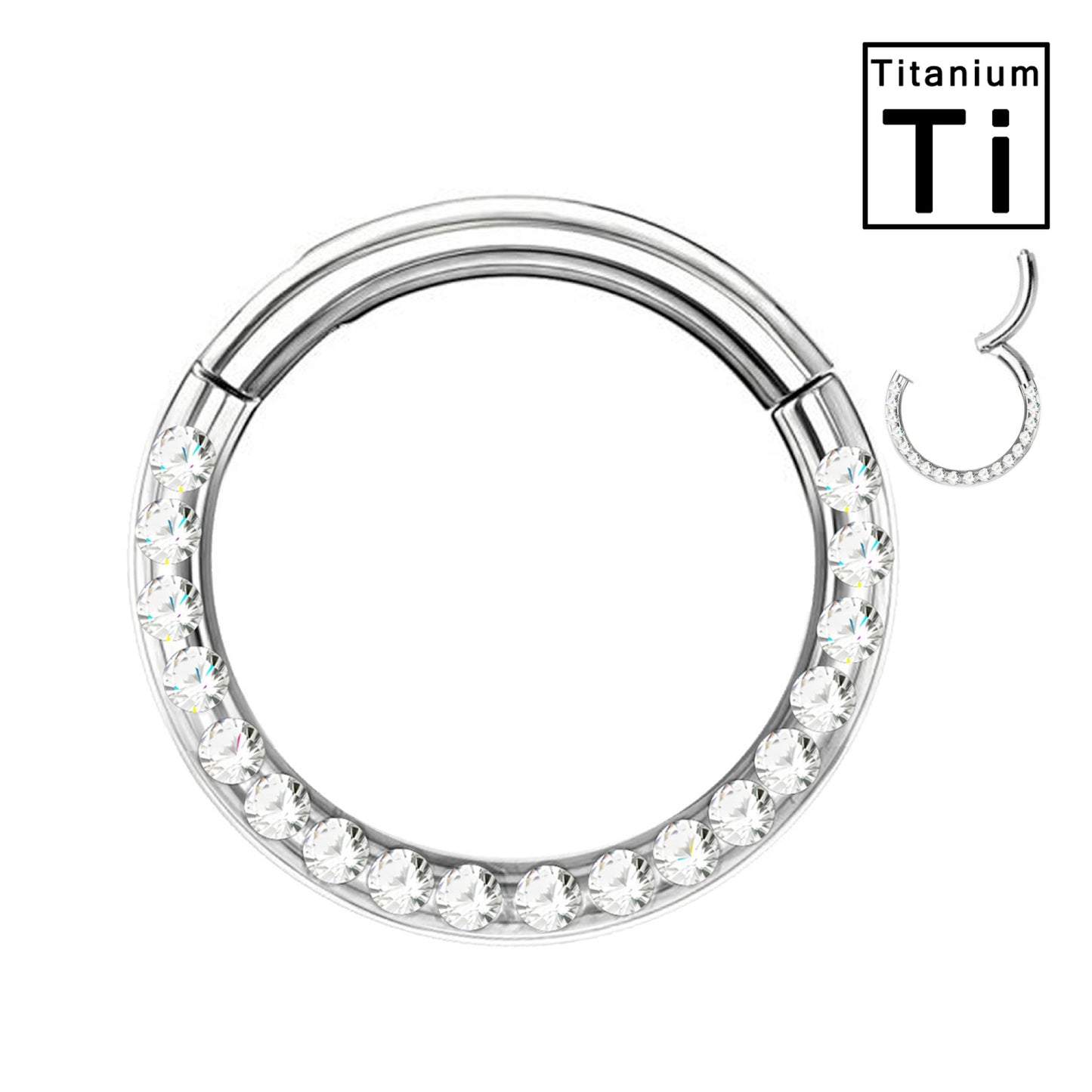 Cerchio Septum Clicker con Cristalli in Titanio