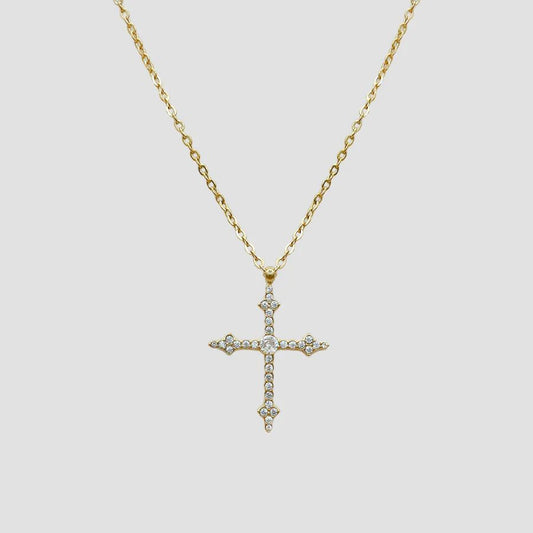 Collana slim cross diamond