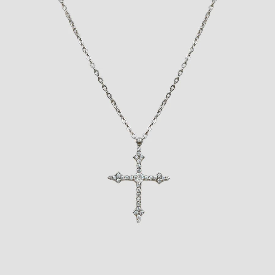 Collana slim cross diamond