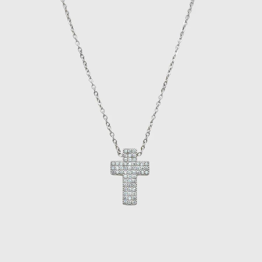 Collana bold cross diamond