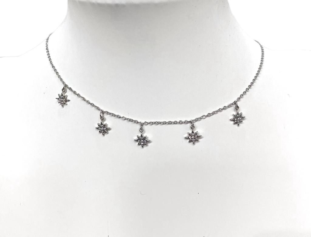 Collana stelline diamantate